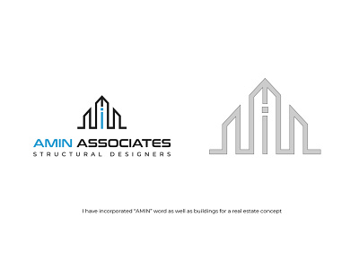Amin Associates Logo Design branding buildings concept design flat icon logo logo design logodesign logotype minimal negativespace realestate simple structural symbol typography vector website wordmark