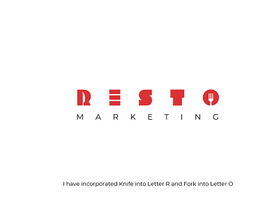 Resto Marketing- Logo Identity available for hire branding concept design flat hire me icon illustration illustrator logo logo design logo designer logotype marketing minimal restaurant symbol ui vector wordmark