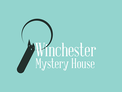 Winchester Mystery House Logo branding logo logo design magnifying glass museum logo mystery mystery logo winchester logo winchester mystery house