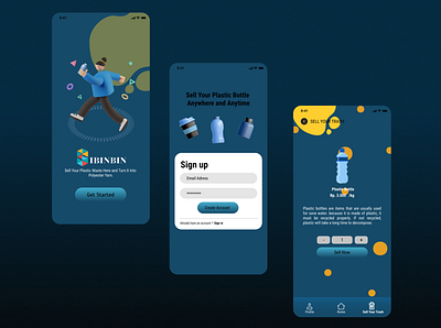 SIBINBIN (Trash Management App) app design mobile ui