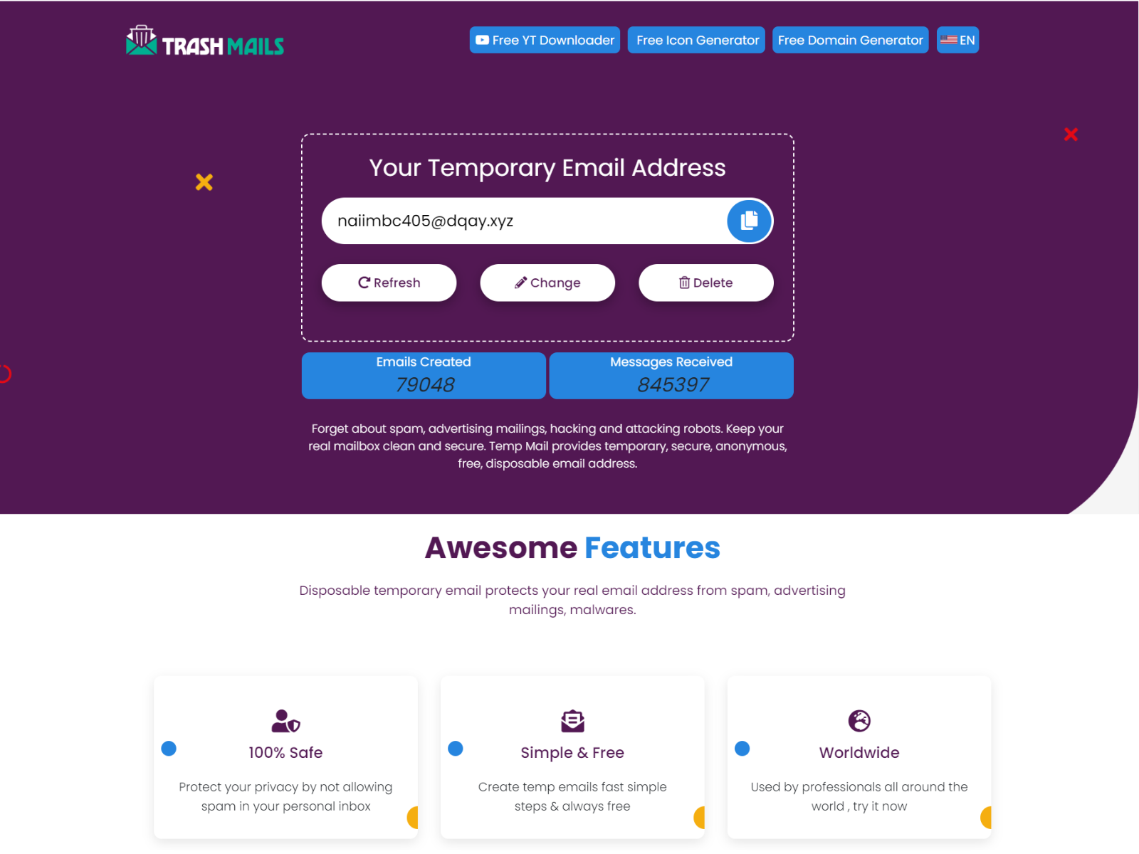 Temporary disposable email website by codecult on dribbble