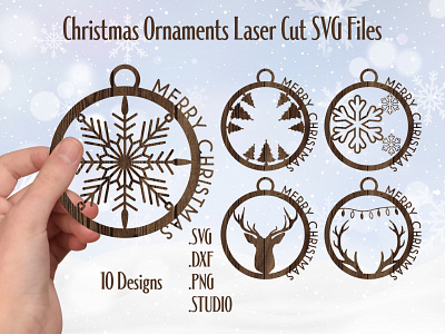 Christmas Ornaments SVG Laser Cut Files christmas ornaments svg christmas svg fiels svg laser cut files