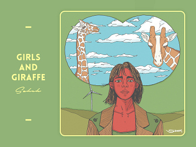 illustrator | Girls and Giraffe illustration photoshop