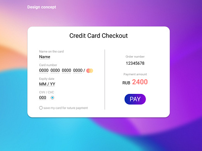 Credit card checkout dailyui graphic design ui web design