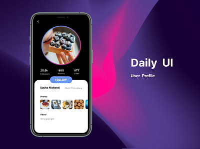 User Profile dailyui design graphic design ui ux web web design