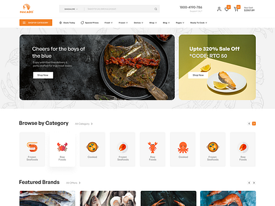 Sea Food Ecommerce Website UI