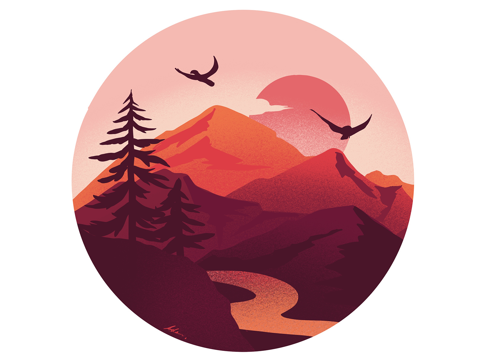 Sunrise & sunset? 日出&日落？🏜 | Digital Art ipad入门基础教程 by adon on Dribbble