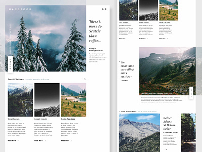 Daily UI Challenge 003 Landing Page 003 dailyui dailyui003 dailyuichallenge dailyuichallenge003 exploring handbook hiking landing page seattle ui