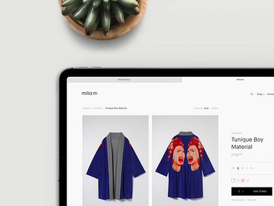 Milia M branding clothing brand ecommerce website webstore