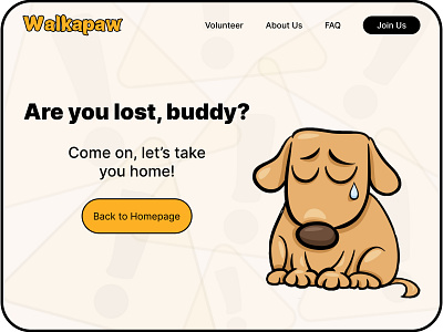 404 page for a dog-walking app or website design figma logo ui webdesign