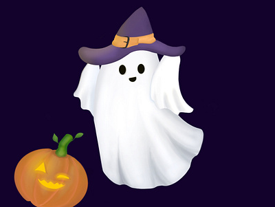 Cute Ghost Halloween theme 3d animation branding design graphic design illustration procreate ui ux vector