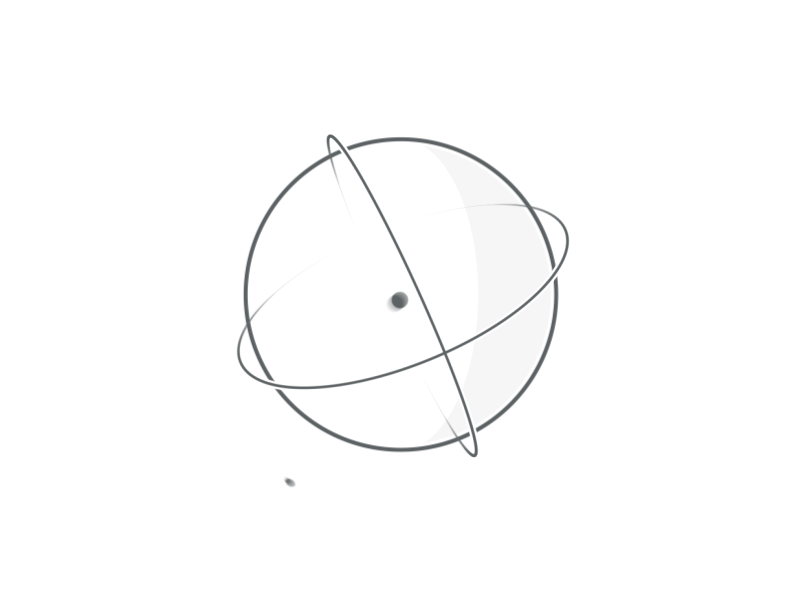 Orbit 3d animation black depth loop orbit sphere stroke white