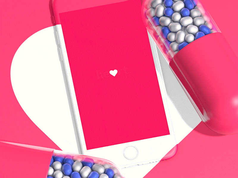 heart. 3d animation ios loading presentation render splash