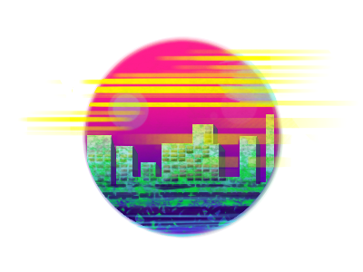 Cityscape bright circle city cityscape colorful colors illustration neon