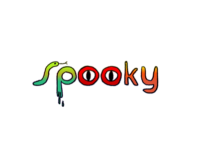 Spooky halloween illustration october spooky text type typography