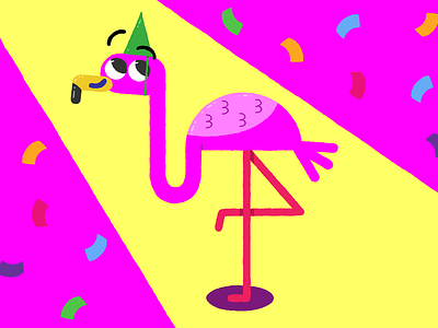 Party Flamingo bold character design childrens book childrens illustration colorful colour cute design flamingo illustration pink