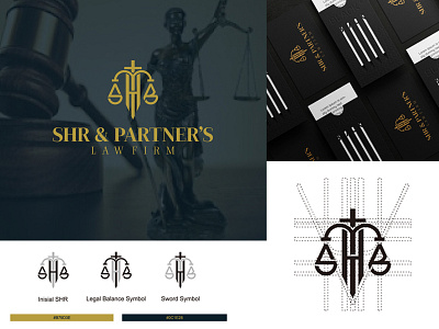 SHR & PARTNER Law Firm Logo law firm logo logo design logo designer logo vector minimalist modern
