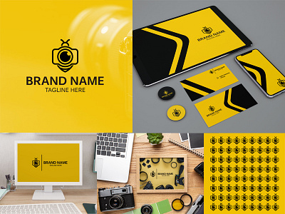 Bee Camera Logo bee bee logo camera camera logo logo logo design logo designer logo modern unuque logo