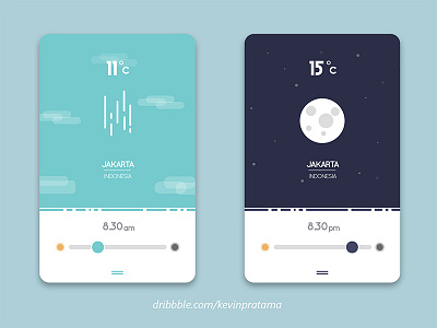 Flat Weather UI Design app application design flat minimalism mobile ui userinterface weather