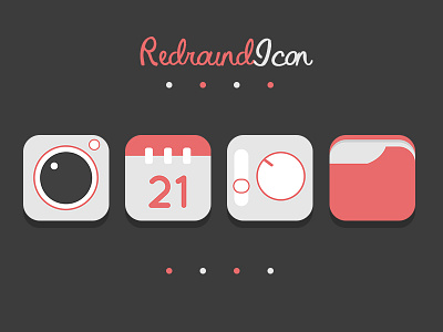 RedRound Icon design flat icon minimalist mobile new project red ui