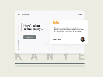 Kanye for president app appdesign design kanyewest layout typogaphy ui