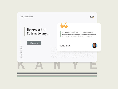 Kanye for president app appdesign design kanyewest layout typogaphy ui
