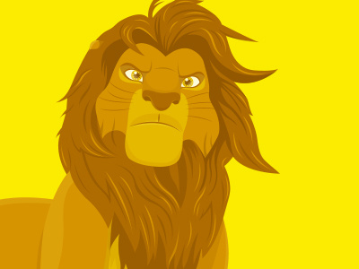 The Lion King - Yellow disney illustration illustrator king lion shading vector yellow