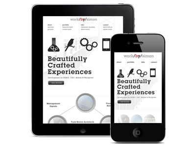 iPad & Mobile views of workbysimon ipad design mobile design mobile website responsive design