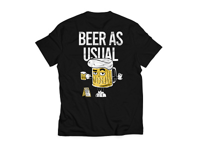 BEER AS USUAL TSHIRT DESIGN beer beer design beer illustration beer tshirt branding custom design design design shirt design tshirt graphic design illustration