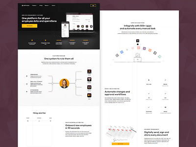 Rippling — Platform animation css dark dark ui grid grid layout html landing page landing pages layout responsive saas saas landing page saas web design saas website ui web web design website