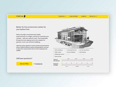 Metrus Energy — Solutions css energy html interaction interactive responsive responsive design responsive website sustainability ui visualization web web design website