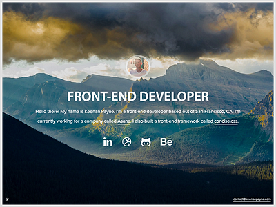 Keenan Payne Personal Website (2015) clean css css3 design homepage html javascript parallax personal portfolio responsive web design
