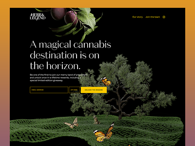 Herb & Legend landing page animation cannabis css homepage html illustration landing page layout responsive ui web web design website