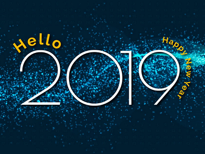 Hello 2019 blue design gradient graphics happy new year