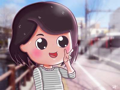 Little Cute Girl cartoon charactercartoon childrenillustration cute girl illustration kids