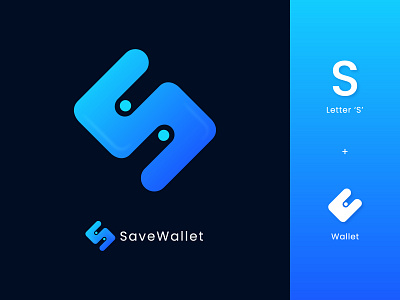 S + Wallet Modern Logo l SaveWallet Logo Design