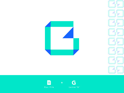 G + Doc File logo design | Minimal colorful logo