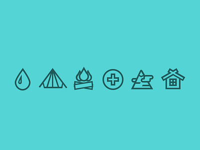 Categories Icons camping hiking woods