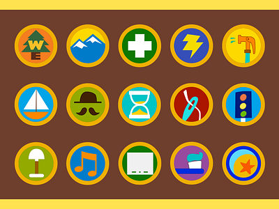 Wilderness Explorer Badges graphic design icon icon design pixar up