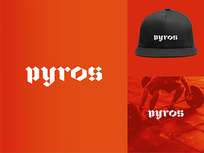 pyros wear branding design icon lettering logo logodesign logotype minimal typography vector