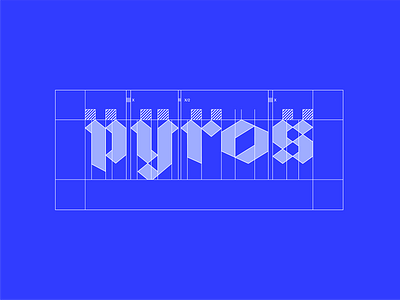 pyros wireframe branding design lettering logodesign logotype minimal typography vector