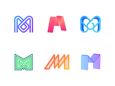 letter M logo collection branding design lettering logo logodesign logotype minimal monogram typography vector