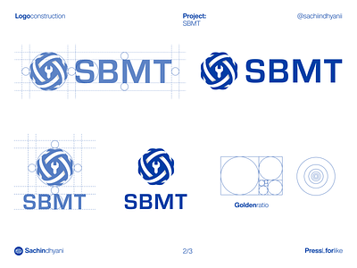 SBMT logo lockups blue branding construction design icon logo logodesign logotype mark minimal monogram tool vector