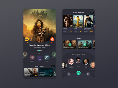 VOD App app app design cinema dark design film interface movies movies app series tv ui ux video video on demand vod