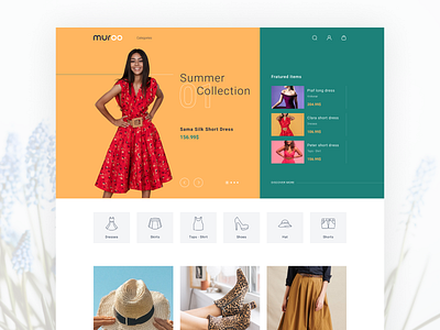 Muroo Shop cloth concept design e commerce interface minimal shop ui ui design ux web web design