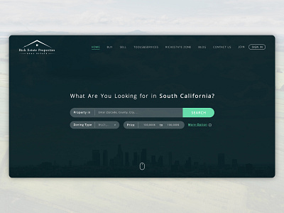 Rich Estate Properties Website design designer filtering list filtering list page property real estate real estate agency real estate agent real estate branding search bar single page website ui ui design uidesign ux ux design web web design website