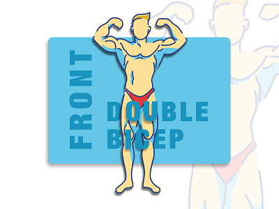 Front Double Bicep design graphic illustration vector