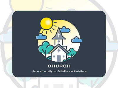 Church design graphic icon illustration infographic layout vector