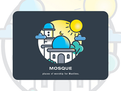 Mosque design graphic illustration layout vector