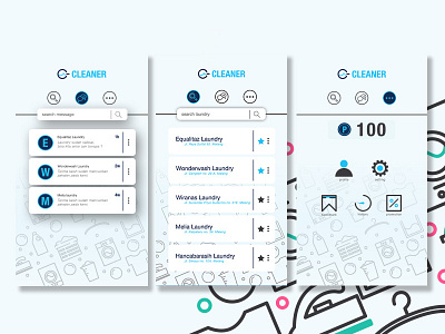Cleaner application design design icon layout user interface